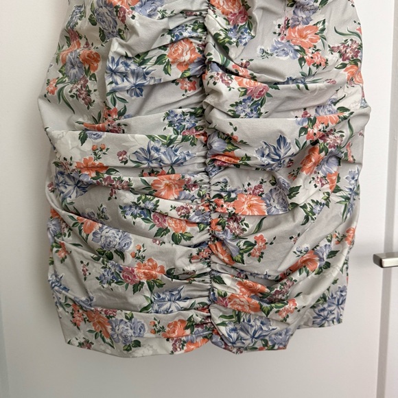 NWT - House of CB - Floral Ruched Cotton Ruffle Dress - Picture 9 of 12